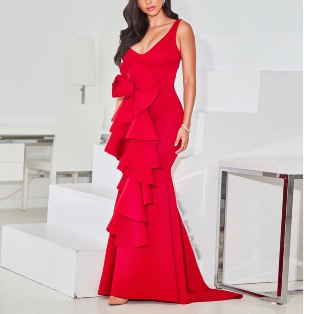 MAXI DRESS WITH RUFFLES - Picture 2 of 4